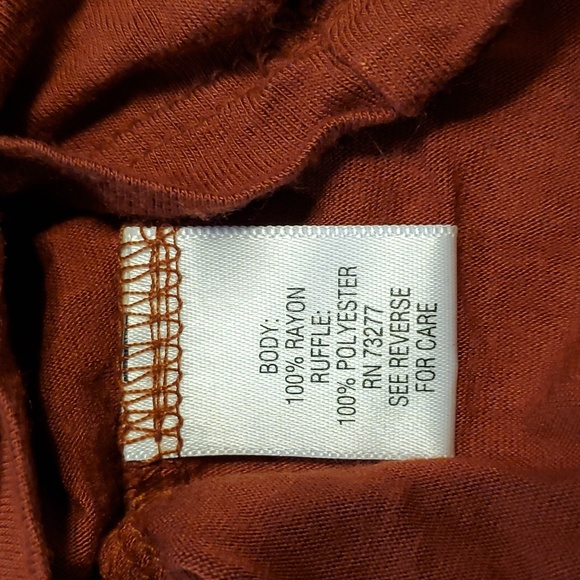 Rust Ruffle tank top - Picture 6 of 7